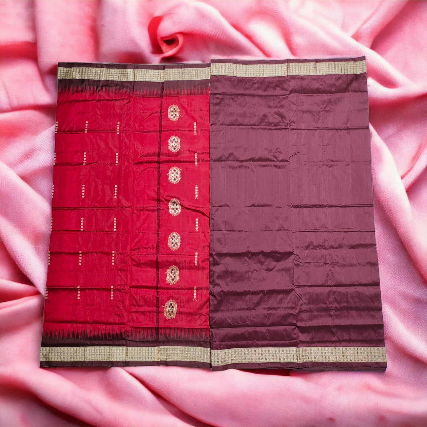 TSC Maroon Elegance Bomkai Bandha Silk Saree