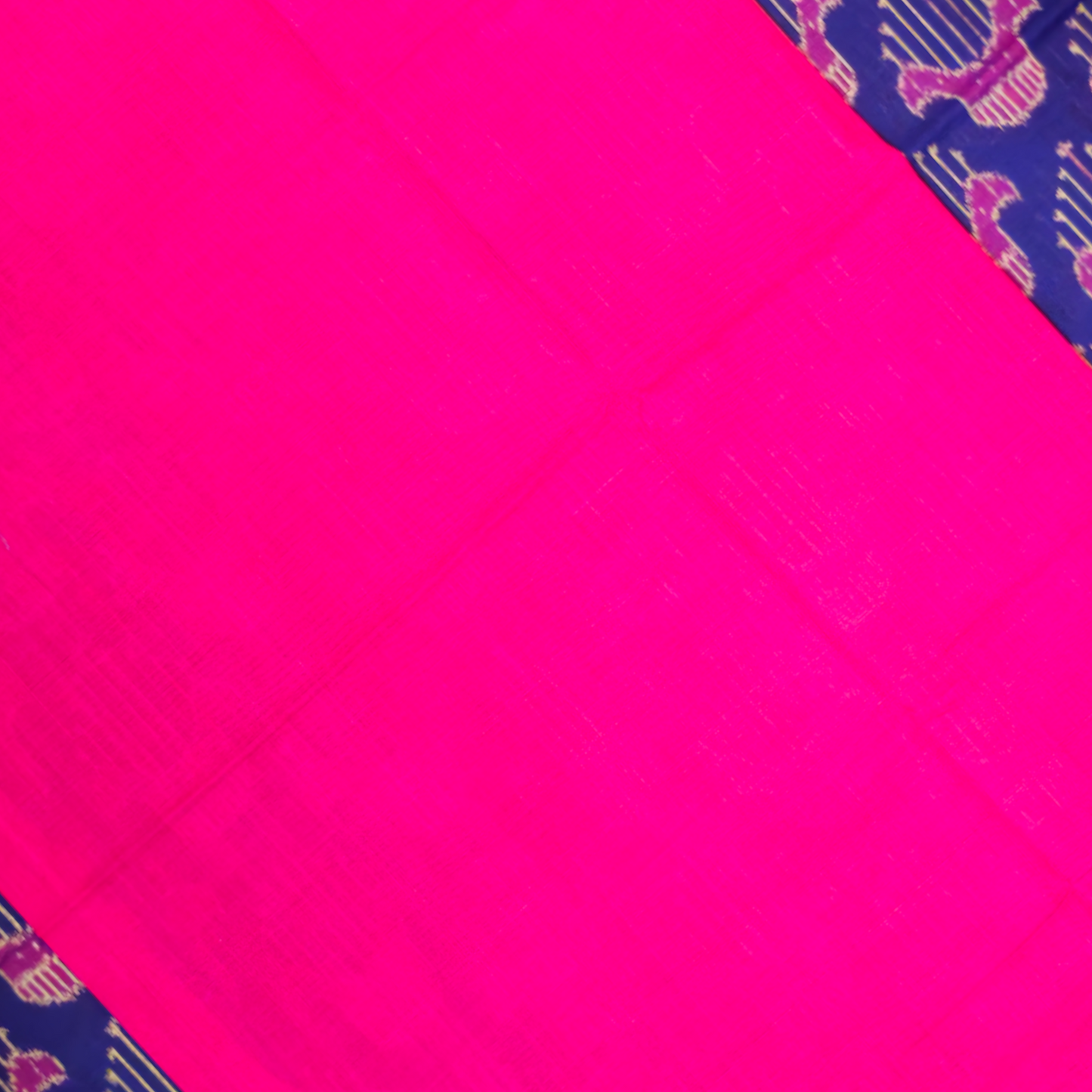 TSC Bandha Cotton Saree in Blue | Red | Maroon Pallu with Flower Motifs