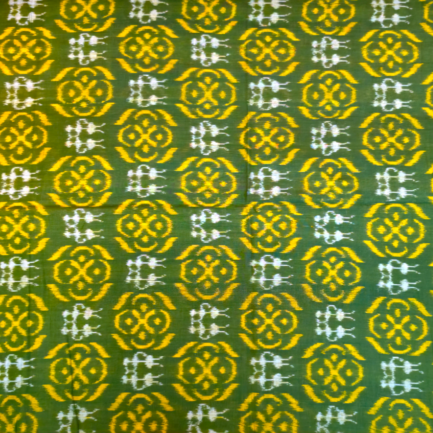TSC Bandha Cotton Saree in Green |Yellow| Red with Tribal, Flowers | Geometrical Motifs