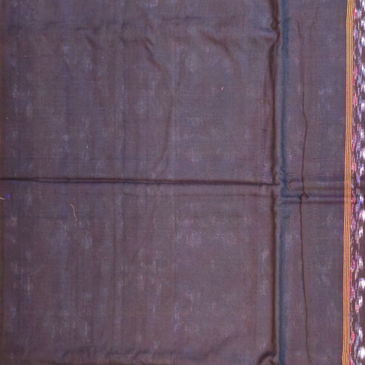TSC Bandha Cotton Saree in Blue | Black with Flower | Lata Motifs