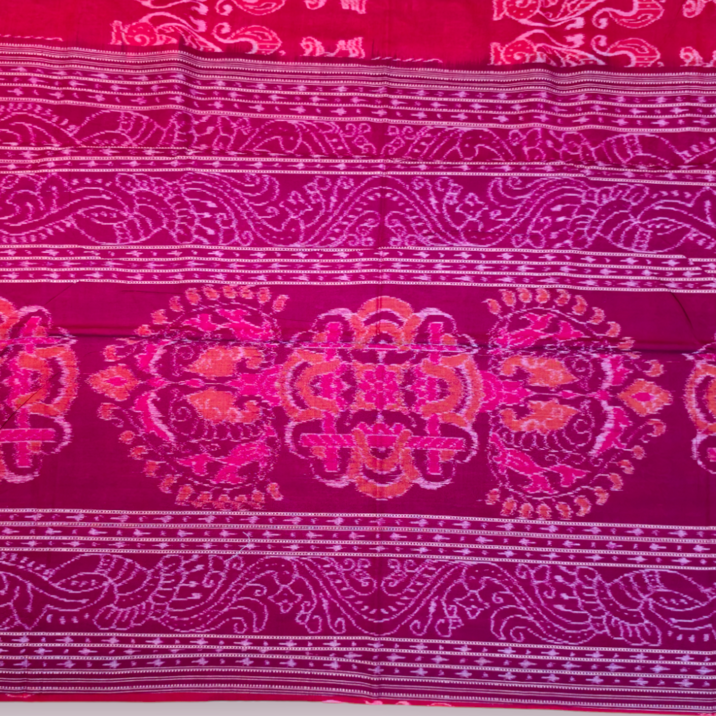 TSC Bandha Cotton Saree in Earthy Brown | Rich Maroon