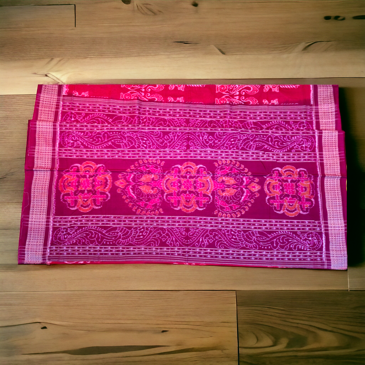 TSC Bandha Cotton Saree in Earthy Brown | Rich Maroon