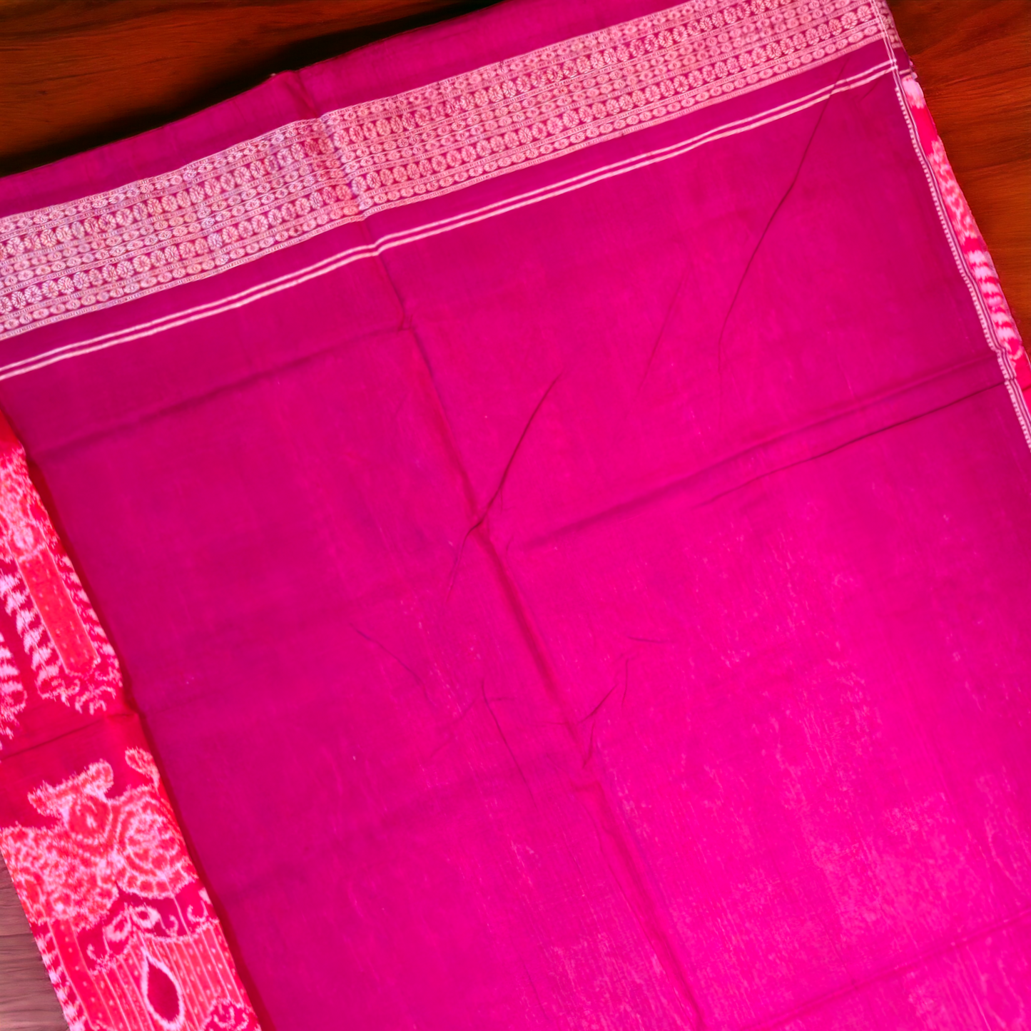 TSC Bandha Cotton Saree in Earthy Brown | Rich Maroon