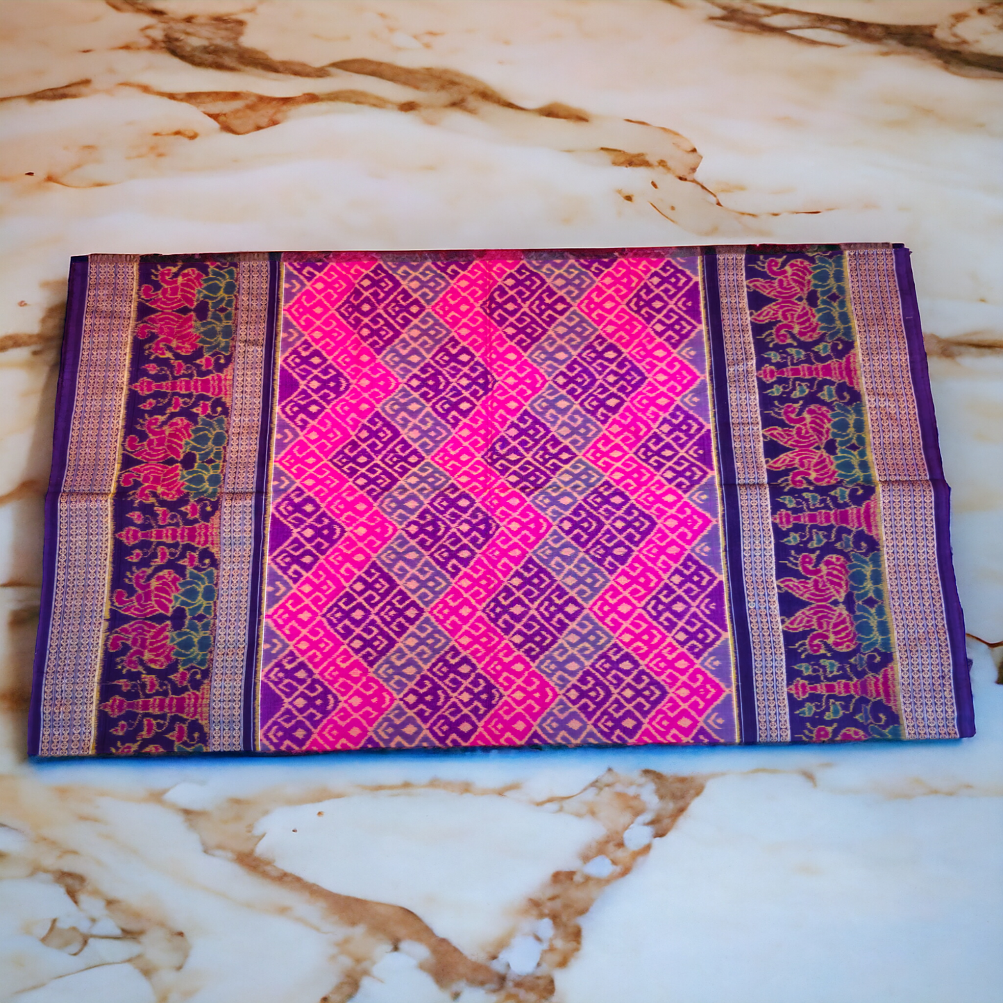 TSC Cotton Sarees with Diamond Motifs | Golden Threaded Floral Embellishments