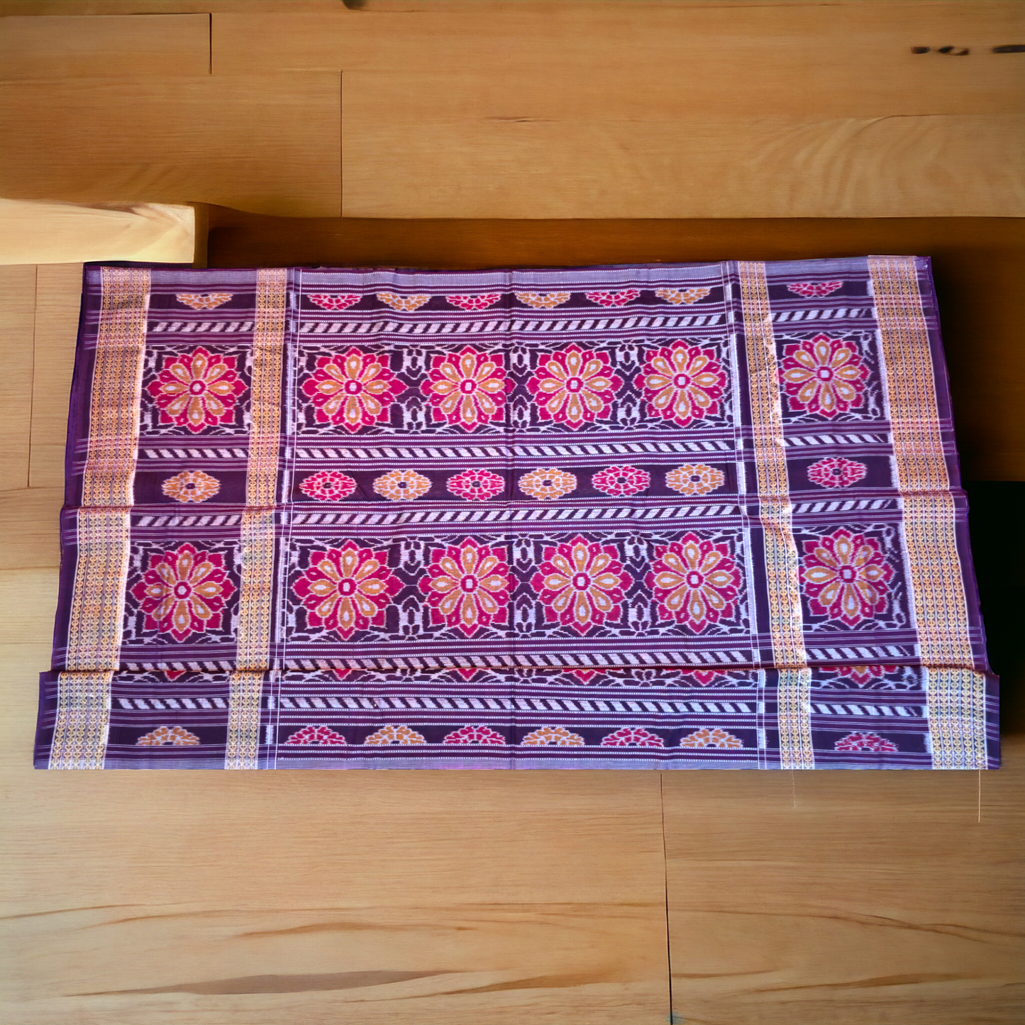 TSC Cotton Sarees with Diamond Motifs | Golden Threaded Floral Embellishments