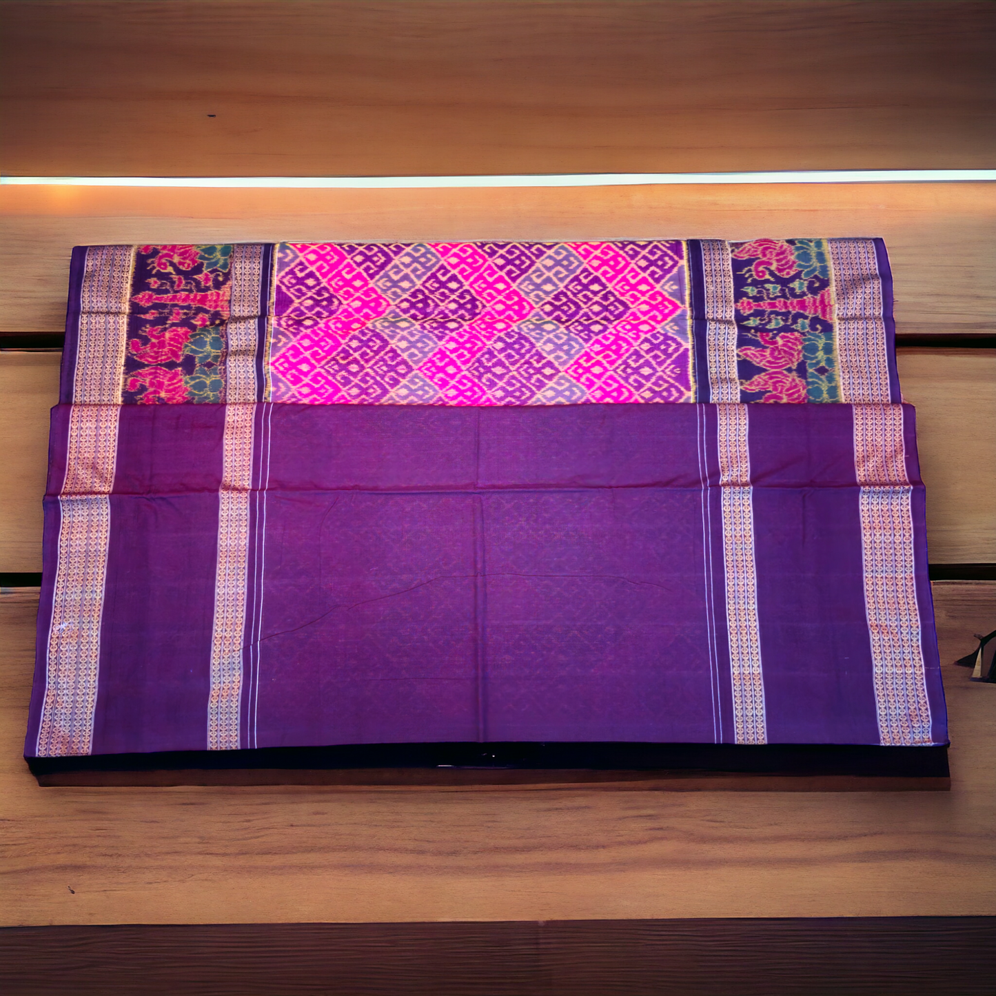 TSC Cotton Sarees with Diamond Motifs | Golden Threaded Floral Embellishments