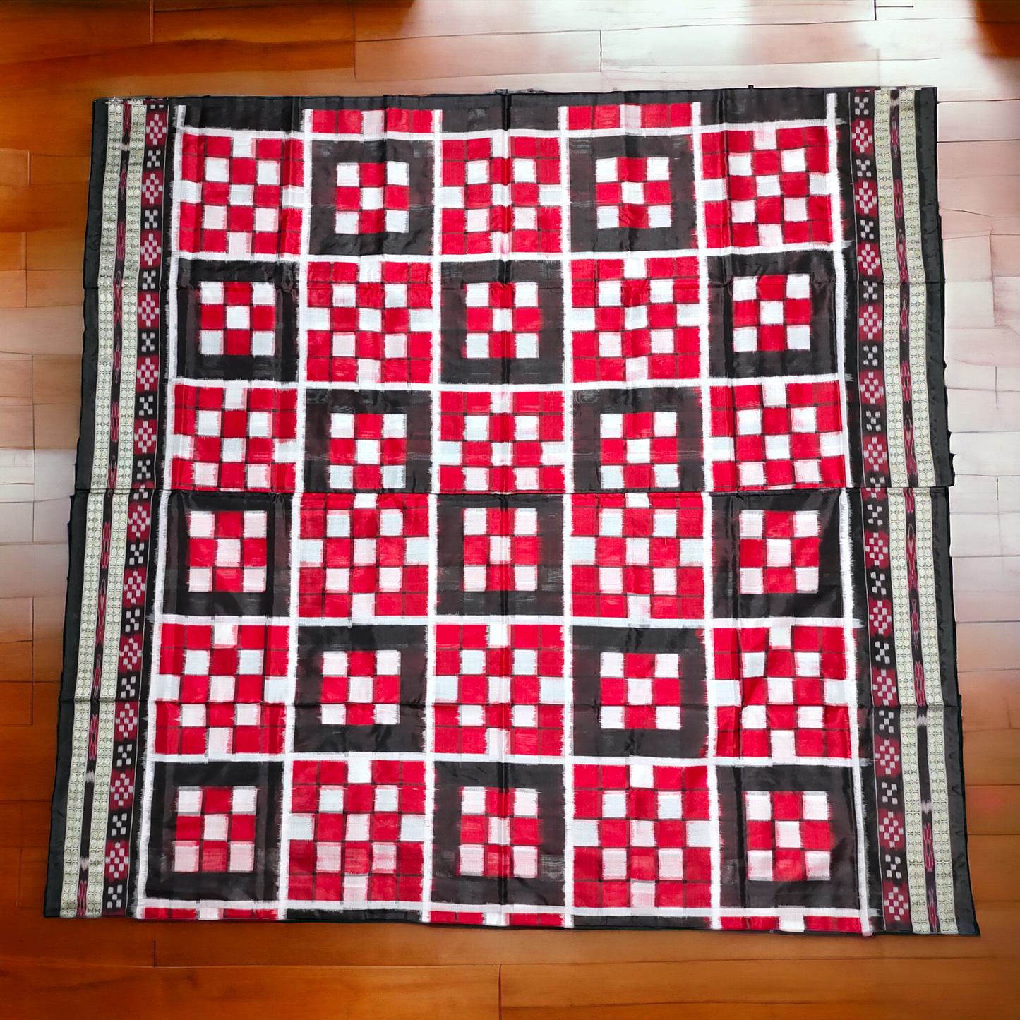 TSC Bandha Pure Silk Saree in Red | Black | White in Pasapalli Patterns | Silk Saree for women