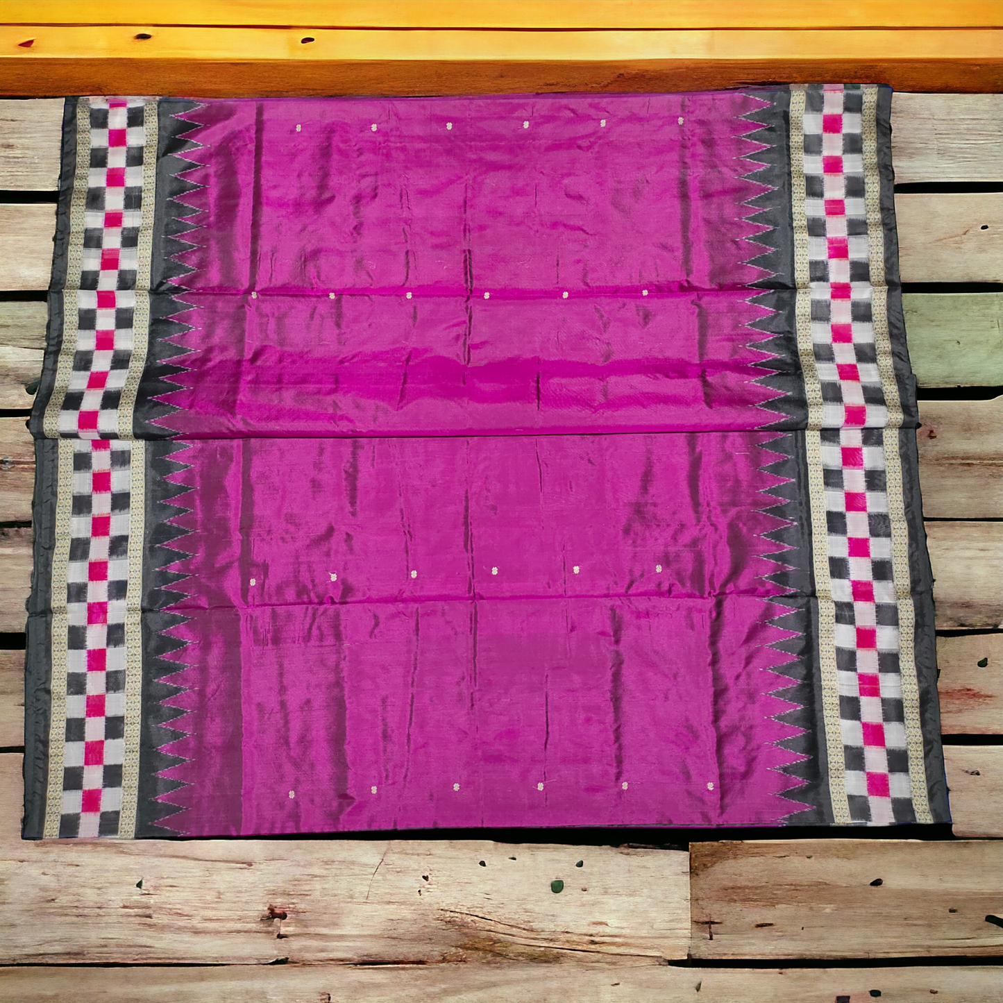TSC Magenta Purple Pure Silk Bandha Saree with Pasapalli | Floral Motifs