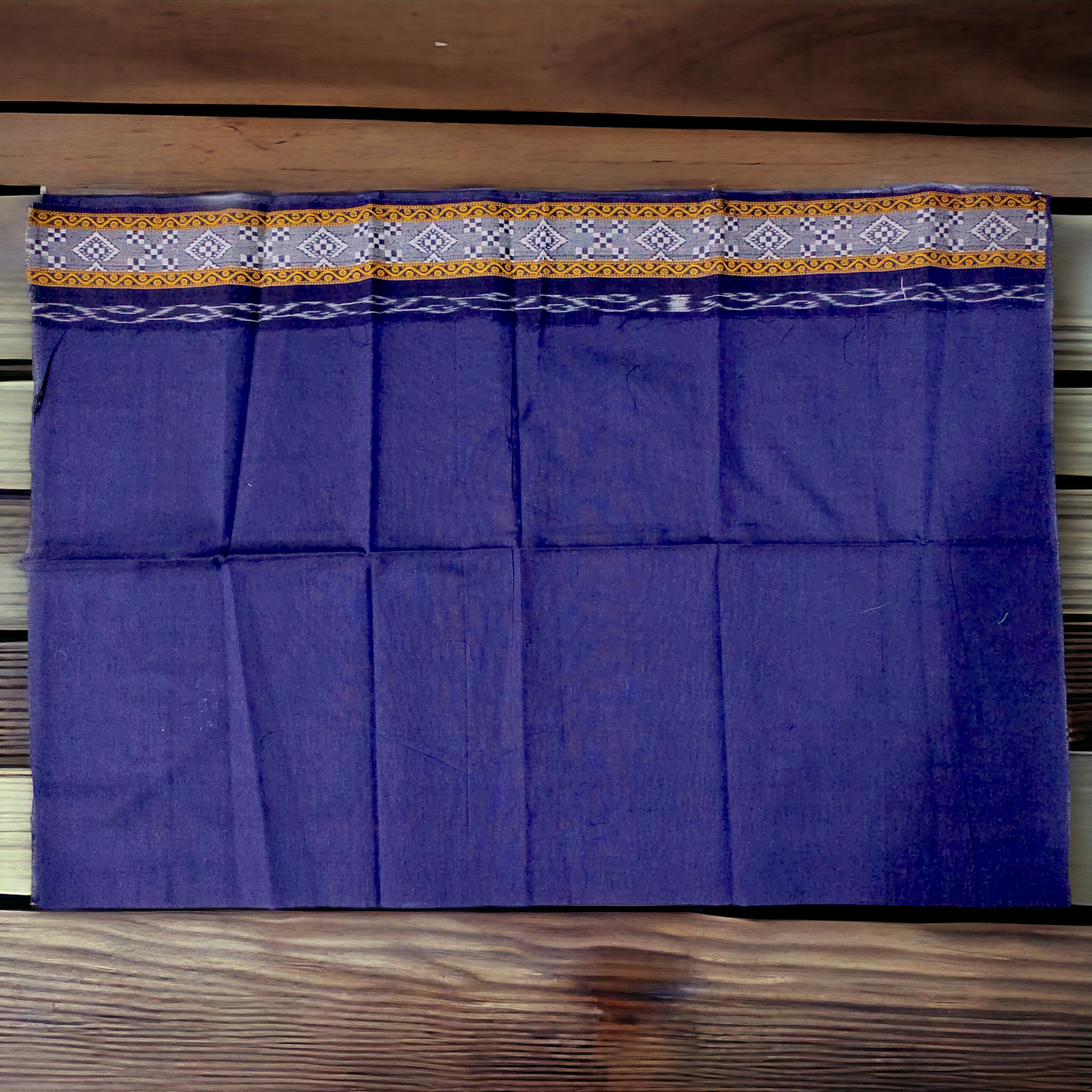 TSC Patchwork Sambalpuri Cotton Saree - Blue & Light Pink