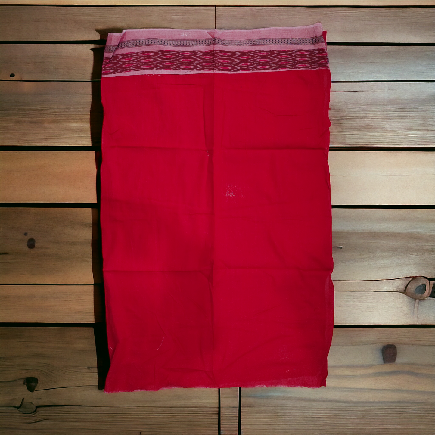 TSC Patchwork Sambalpuri Cotton Saree - Grey and Pink
