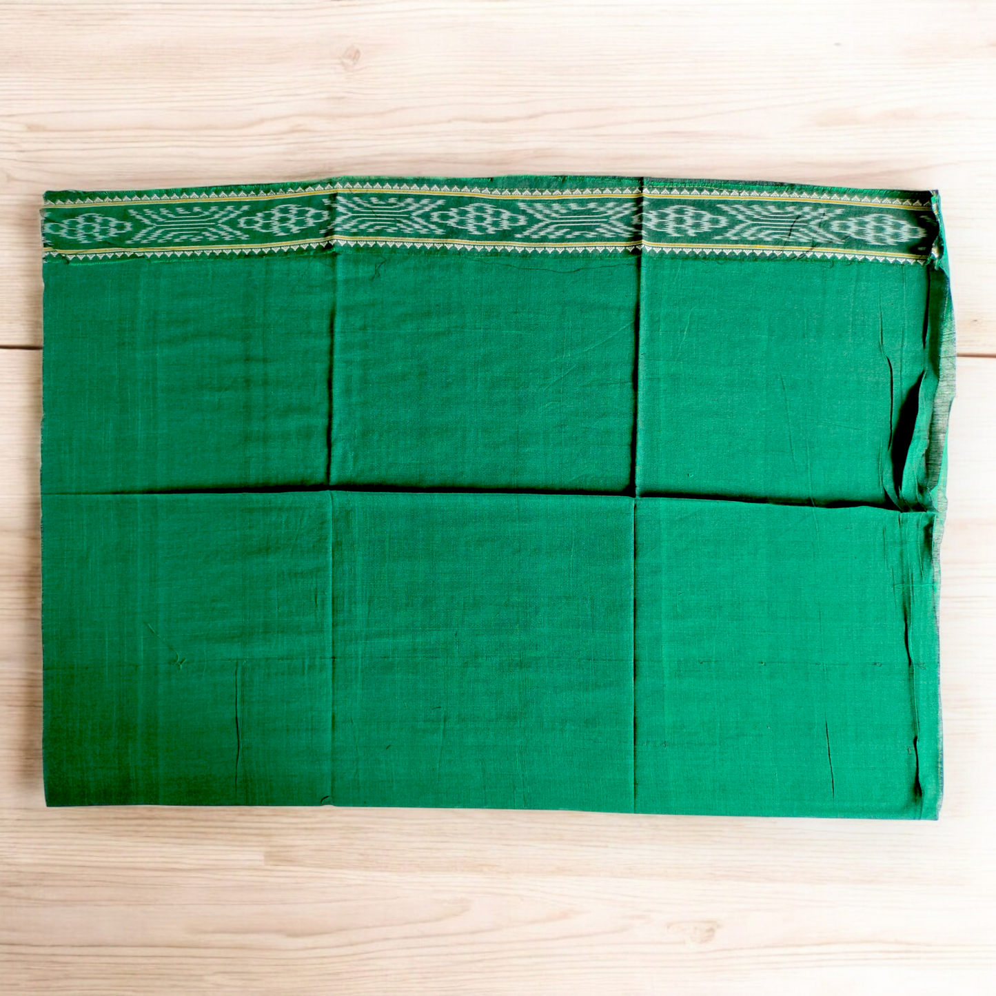 TSC Patchwork Sambalpuri Cotton Saree – Maroon and Shades of Green with Bandha Weaves | Elegant Saree for Events