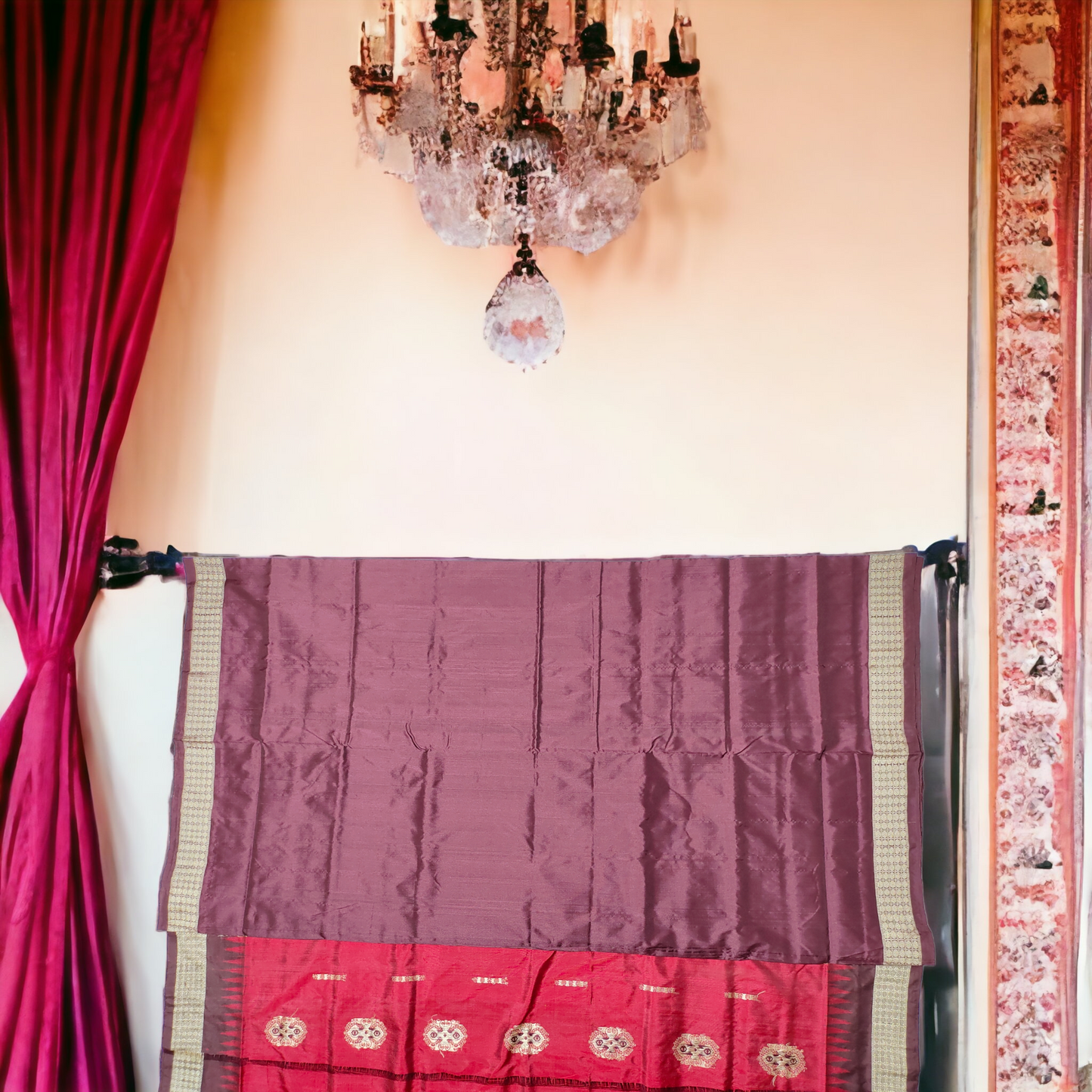 TSC Maroon Elegance Bomkai Bandha Silk Saree