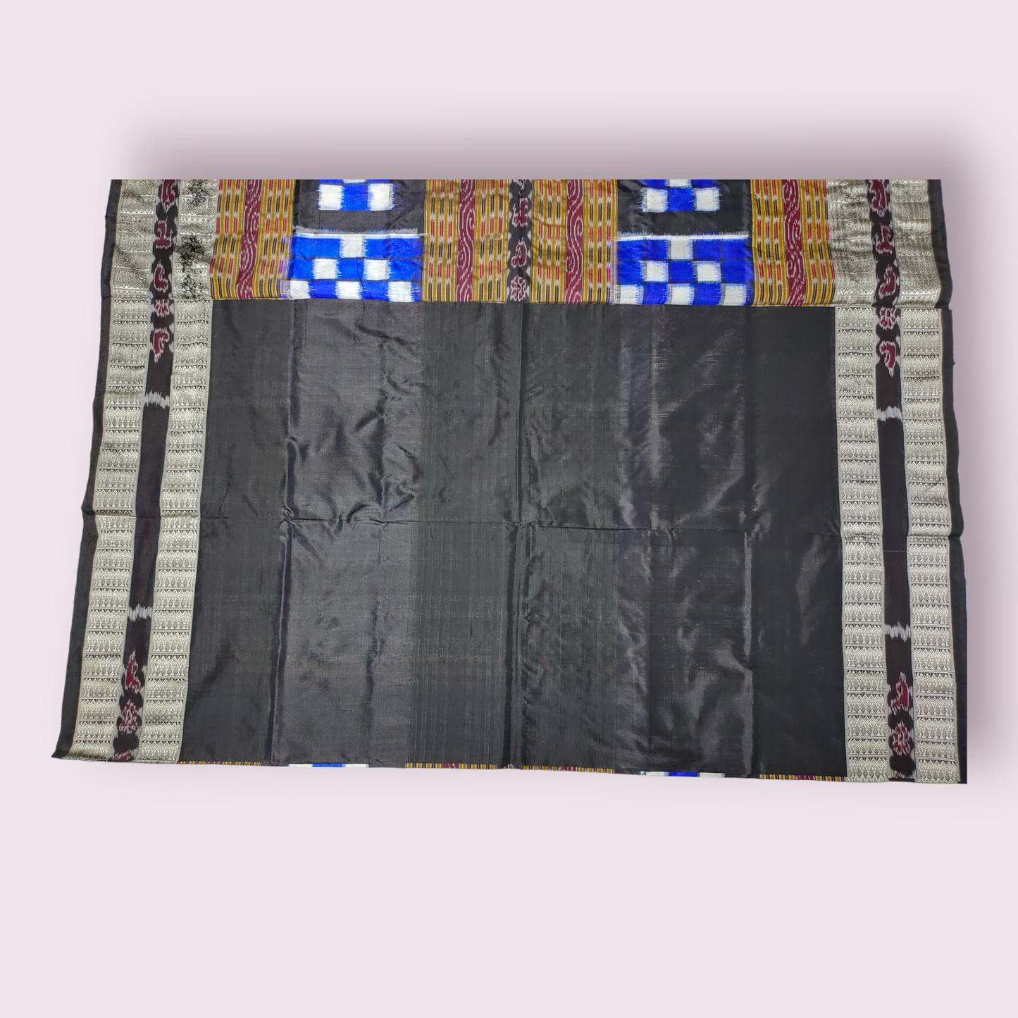 TSC Bandha Pure Silk Saree in Black | Blue | White with Pasapalli Patterns | Pure Silk Saree for women