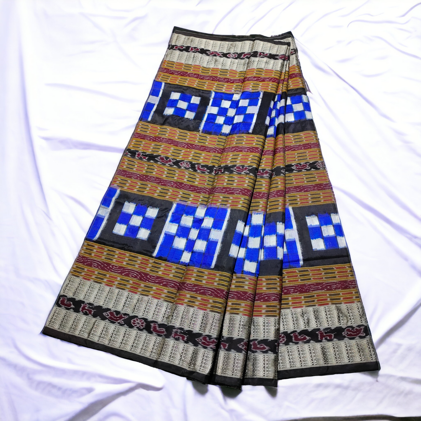 TSC Bandha Pure Silk Saree in Black | Blue | White with Pasapalli Patterns | Pure Silk Saree for women