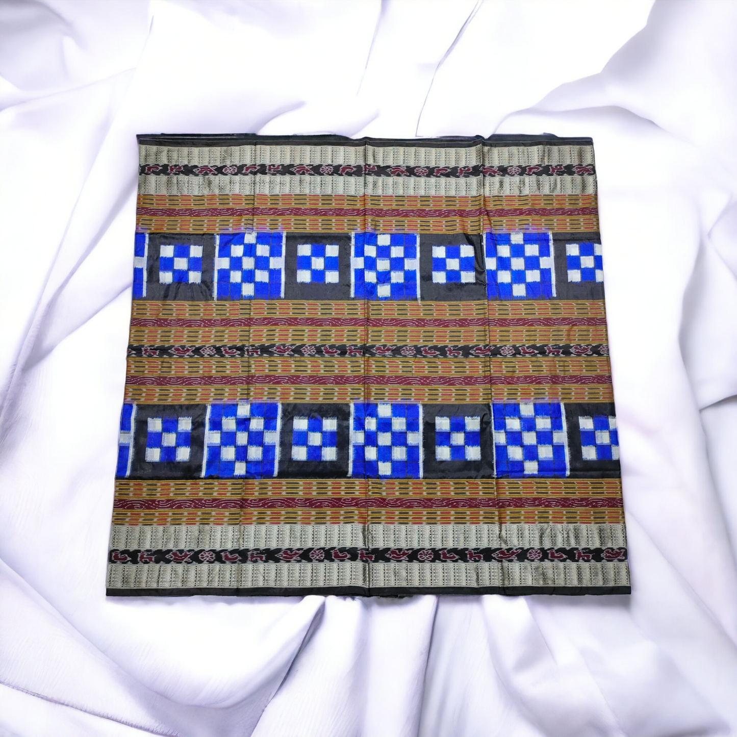 TSC Bandha Pure Silk Saree in Black | Blue | White with Pasapalli Patterns | Pure Silk Saree for women