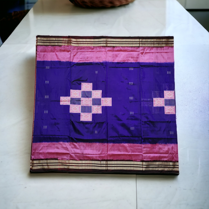 TSC Bomkai Silk Saree in Pink | Violet | Maroon with Tribal Motifs