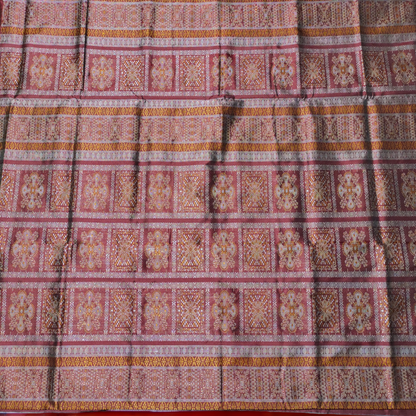 TSC Bomkai Silk Saree in Pink | Violet | Maroon with Tribal Motifs