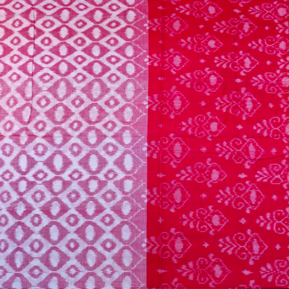 TSC Cotton Saree in Red, Pink | Black with Alpana, Flower | Lata Motifs