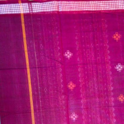 TSC Teal Green and Maroon Cotton Silk Blend Sambalpuri Saree with Pasapalli Design | Women's Saree