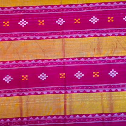 TSC Golden Maroon Suta Bapta Saree with Pasapalli | Fish Motifs