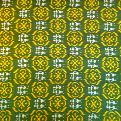 TSC Bandha Cotton Saree in Green |Yellow| Red with Tribal, Flowers | Geometrical Motifs