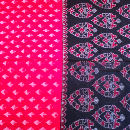 TSC Cotton Saree in Red | Black with Alpana Design Motifs