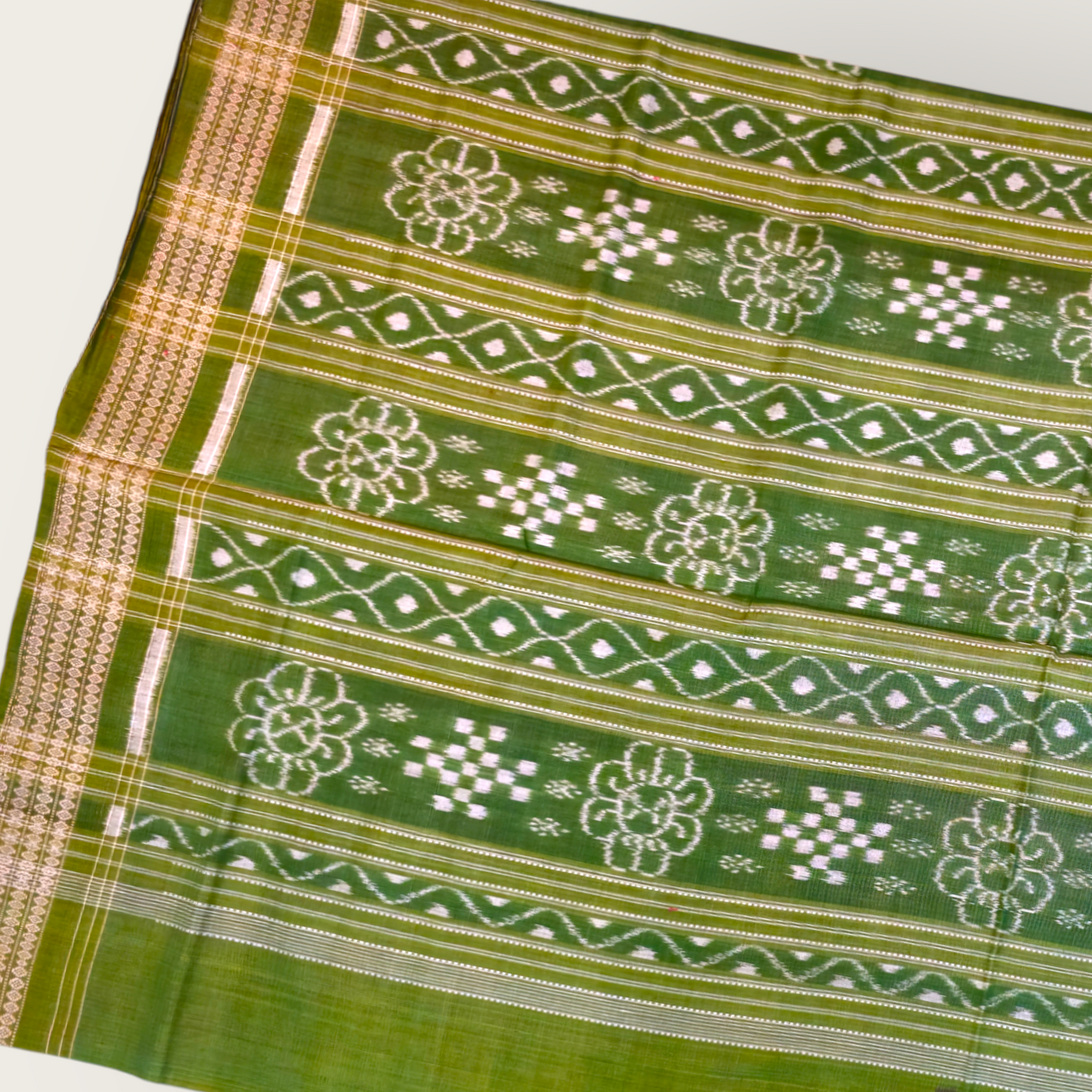 TSC Cotton Saree in Green | Maroon with Tribal Motifs | Pasapalli Design