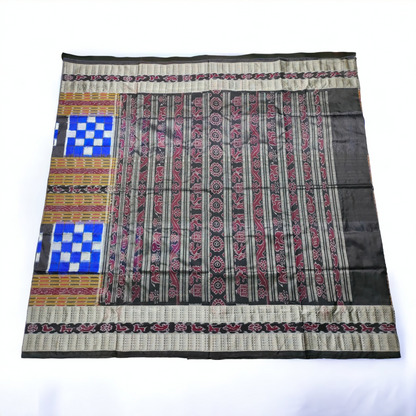 TSC Bandha Pure Silk Saree in Black | Blue | White with Pasapalli Patterns | Pure Silk Saree for women