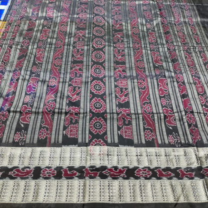 TSC Bandha Pure Silk Saree in Black | Blue | White with Pasapalli Patterns | Pure Silk Saree for women